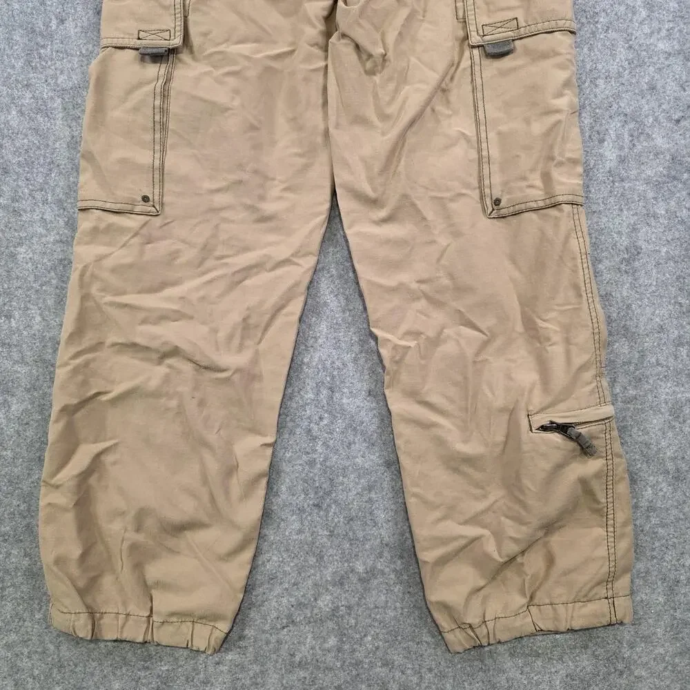 VTG Y2K Gap Pants Boys Youth XL Khaki‎ Cargo Elastic Hem Belted Outdoor Hiking